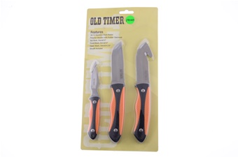 3pc Orange Old Timers Stainless Steel Set