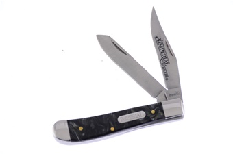 Black Swirl Stainless Steel Schrade Mini Trapper