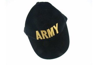Black Cotton Army Ball Cap