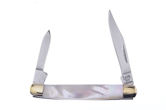 Mother Of Pearl Hen + Rooster Pen Knife