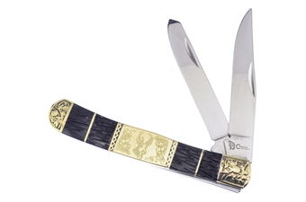 Black Pick Bone 440 Stainless Steel Trapper