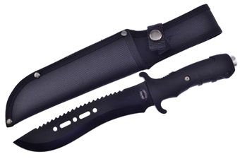Black Rubber Black Stainless Steel Bowie
