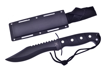 Black Rubber Black Stainless Steel Bowie