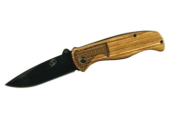 Pakkawood Black Stainless Steel Assisted Open Tactical