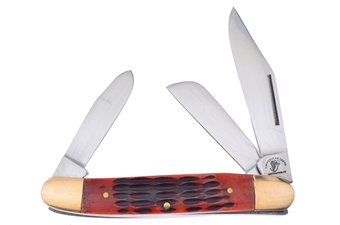 3 7/8' Antique Jigged Bone Copper Bolster Wrangler