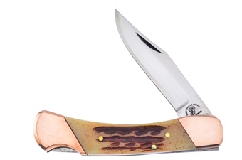 4" Antique Second Cut Copper Bolster Lockback