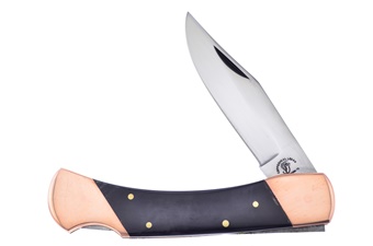 5"Buff Horn Copper Bolsters Lockback