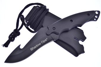 6.5" Black Composite Neck Knife w/Sheath