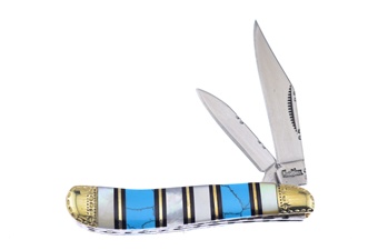 2 7/8 Blue Turquoise & Mother Of Pearl Little Peanut