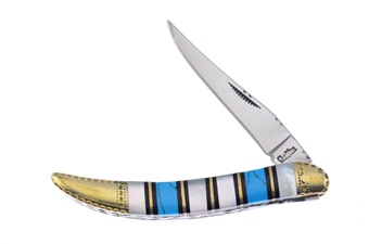 3" Blue Turquoise & Mother Of Pearl Small Toothpick