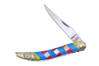 3" Mother Of Pearl/Yellow/Red/Blue Turquoise Toothpick