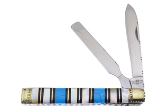 3.75"Blue Turquoise & Mother Of Pearl Dr Spatula