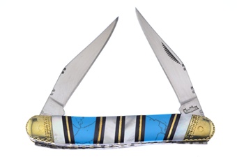 3.5" Blue Turquoise & Mother Of Pearl Muskrat