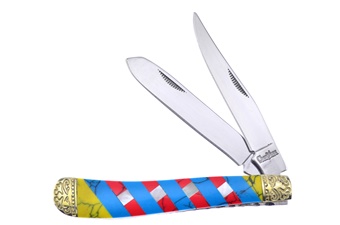3.875" Mother Of Pearl/Yellow/Red/Blue Turquoise Trapper