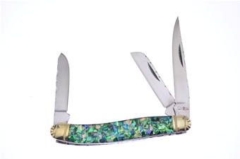 3.5" Abalone Green Crush Stockman