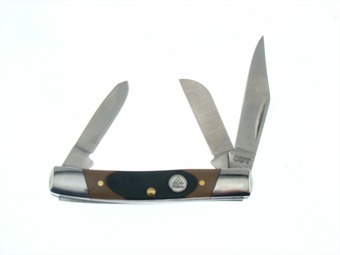 Cut Stockman Folder/Brwn Delrin Handle