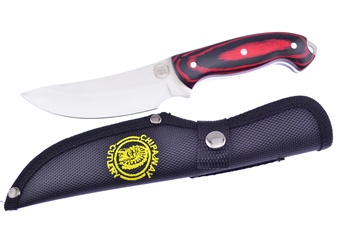 8.5" Overall Full Tang Stainless Steel Black/Red Pakkawood