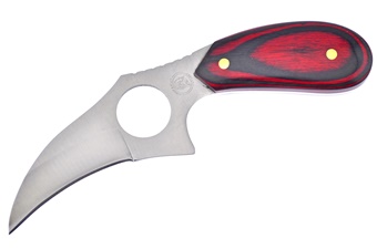 6.5" Black/Red Pakkawood Karambit w/Sheath