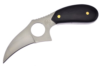 6.5" Black Pakkawood Karambit w/Sheath