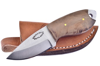 5.75" Walnut Wood Thumb Knife w/Sheath