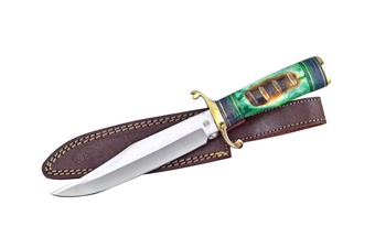 12" Chipaway Green Bone Bowie w/Sheath