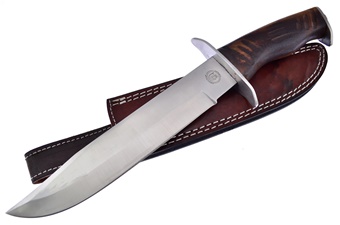 13.75" Walnut Wood Bowie w/Sheath