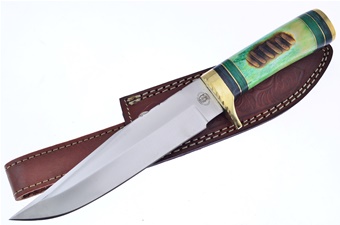 12" Green Bone Bowie w/Sheath
