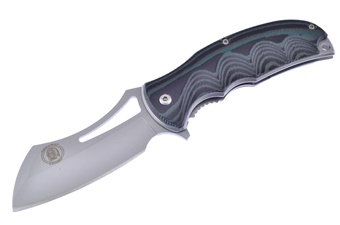 4.5" Black/Green Micarta Stainless Steel Assisted Cleaver
