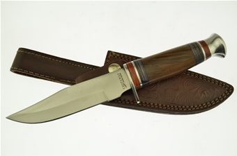 9.75" Dark Wood Bowie w/Sheath