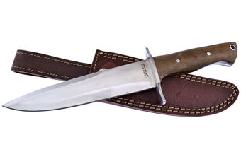 11" Dark Wood Bowie w/Sheath