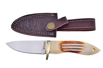 7.5" Second Cut Bone Bowie w/Sheath