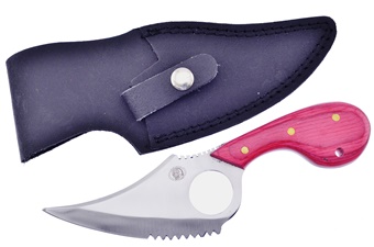 7.25"Red Pakkawood Stainless Steel Snook