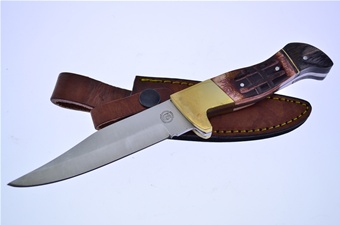 9" Brown Bone/Wood Bowie w/Sheath