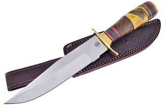 12" Brown Bone Bowie w/Sheath