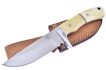 8.75" White Smoothbone Hunter w/Sheath
