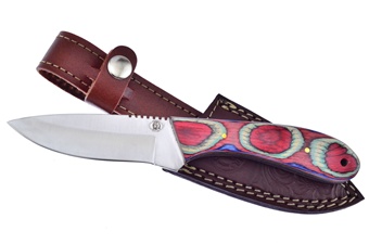 8.5" Frostwood Skinner w/Leather Sheath