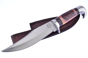 11.25" Brown Bone Bowie w/Sheath