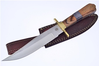 12.5" Wood Bowie w/Leather Sheath