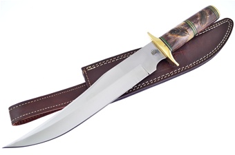16.5" Brown Bone Bowie w/Sheath