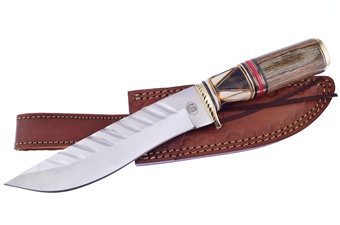 12"Brown Bone&Brown Wood Design Stainless Steel Blade