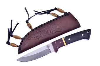 8.25" Buffalo Horn/Micarta Bowie w/Sheath