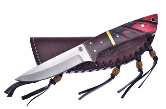 8.5" Frostwood Hunter w/Leather Sheath