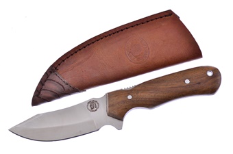 9" Dark Wood Bowie w/Leather Sheath