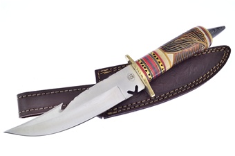 12" Brown Bone Rattail 440 Stainless Steel