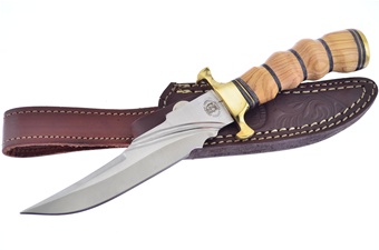 10" Olive Wood Bowie w/Sheath