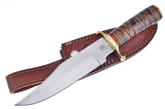 12" Brown Bone Bowie w/Sheath
