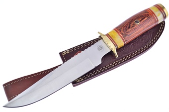 12" Wood/Bone Combination Bowie w/Sheath