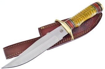 12" Honey Bone Bowie w/Sheath