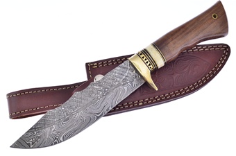 12" Walnut Pakkawood Dmscs Leather Sheath