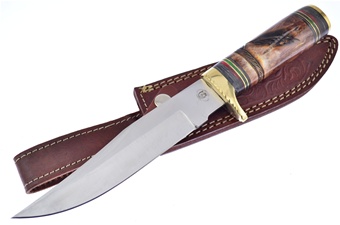 12" Brown Bone Bowie w/Sheath